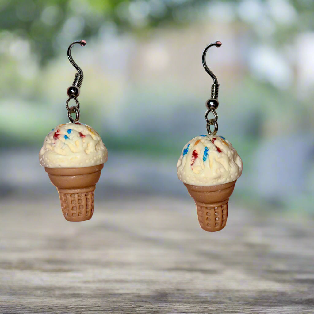 Earrings - Sprinkle Ice Cream Cones
