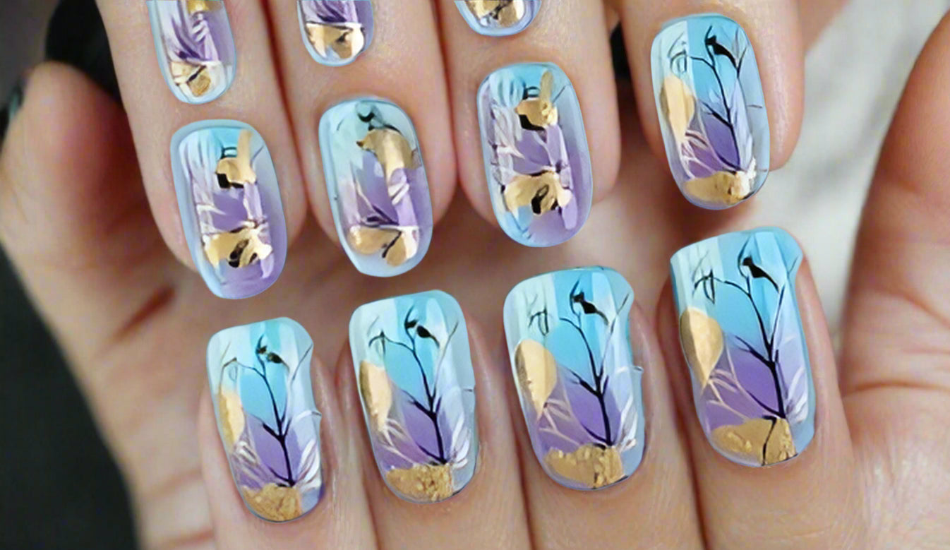 Press on Nails - Black Bird on a Tree