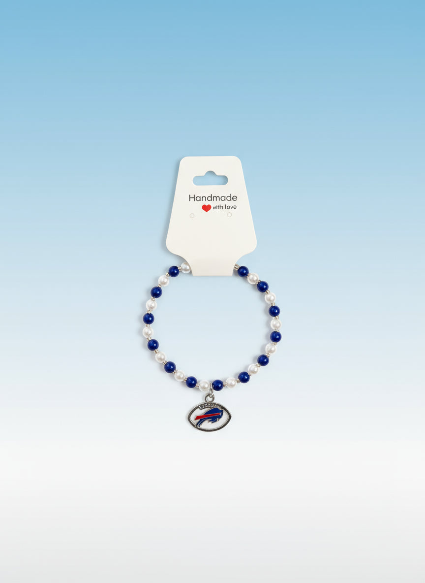 Handmade - Football Fan Beaded Bracelets with Charm