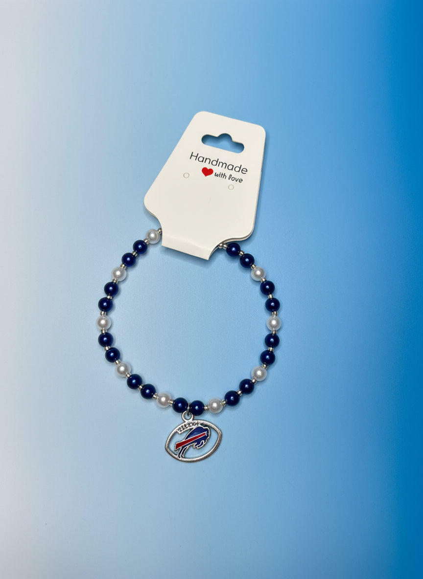 Handmade - Football Fan Beaded Bracelets with Charm