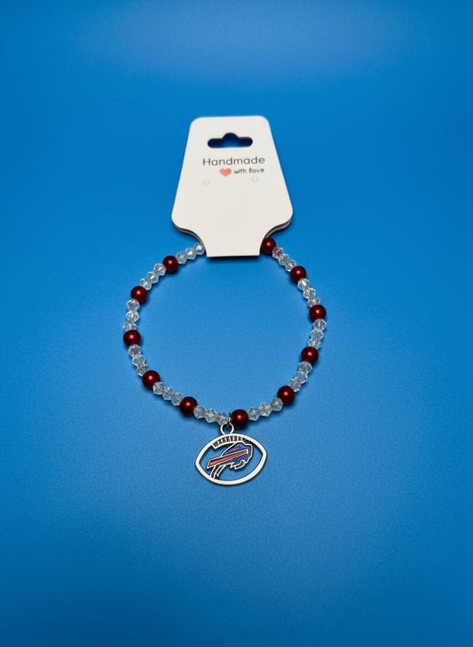 Handmade - Football Fan Beaded Bracelets with Charm