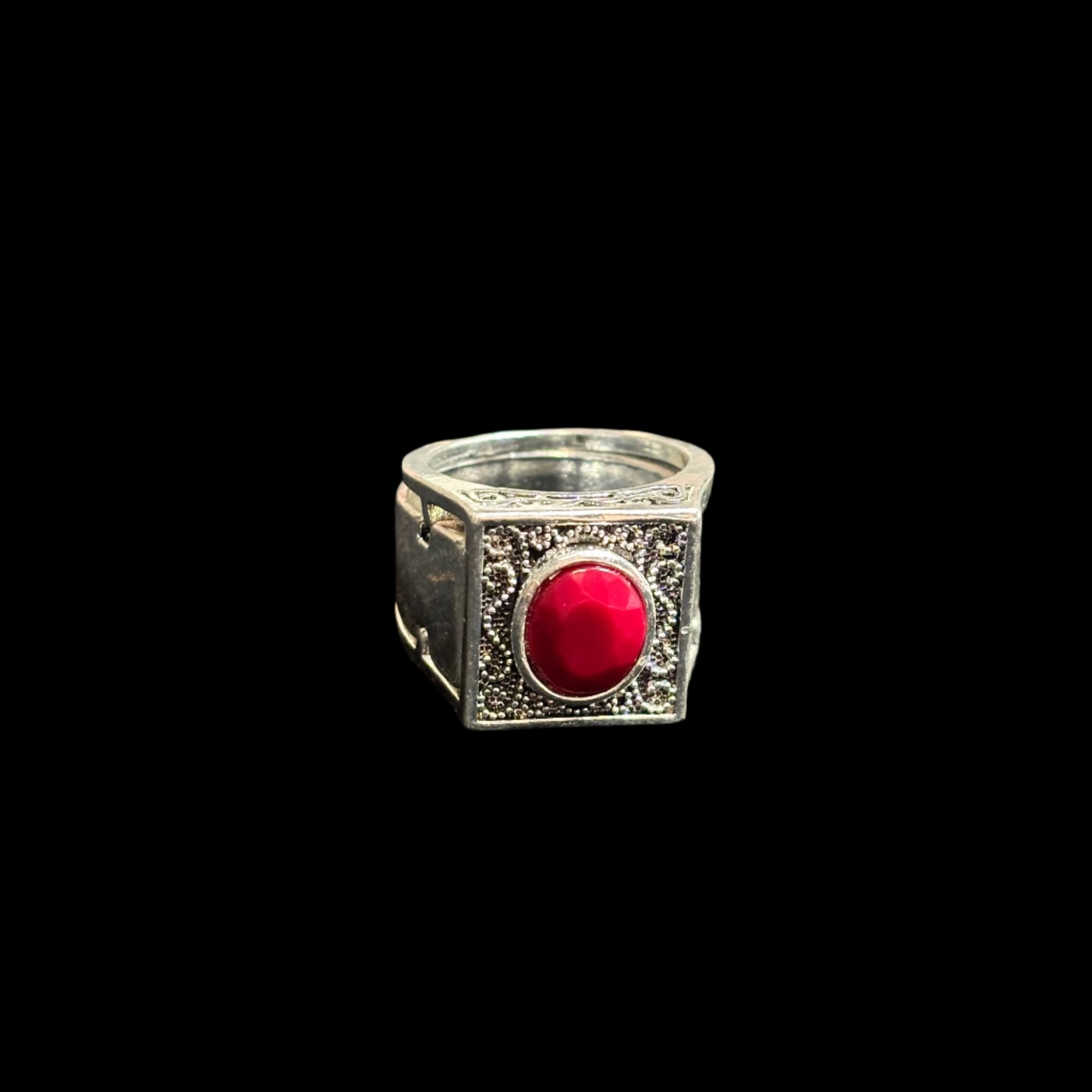 Ring - Size 9 - Red Jeweled Poison Ring