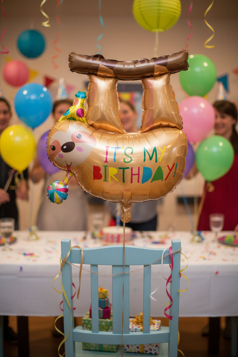 Foil Balloon - Sloth - It's My Birthday