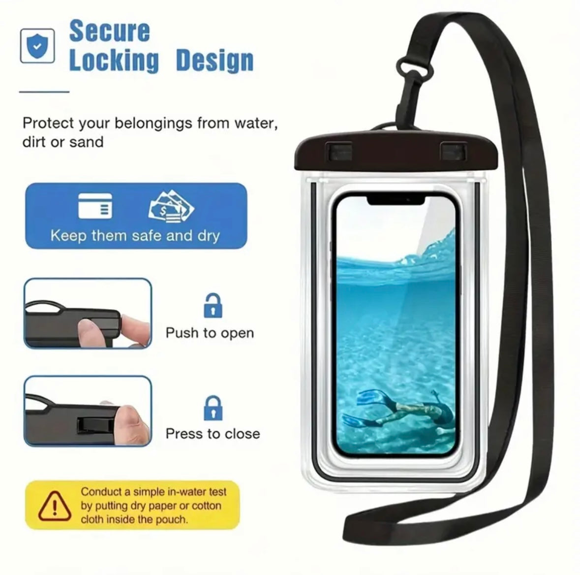 Luminous Waterproof Phone Pouch with Lanyard