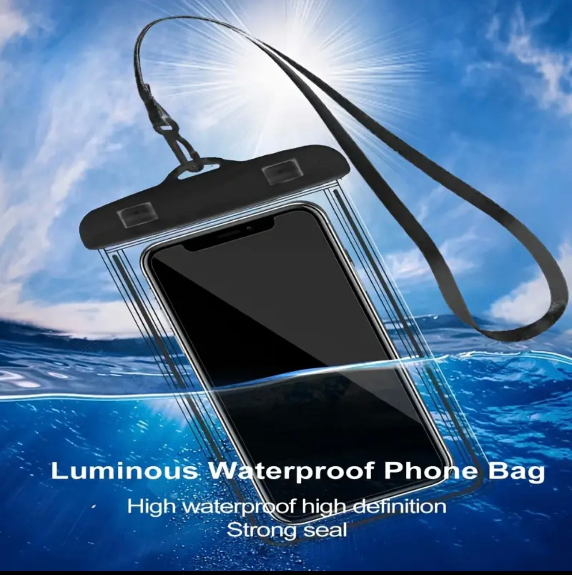 Luminous Waterproof Phone Pouch with Lanyard