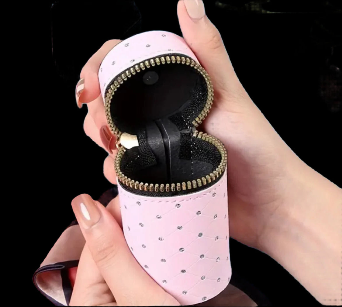 Cylinder Mini Wallet Key Chain - Pink