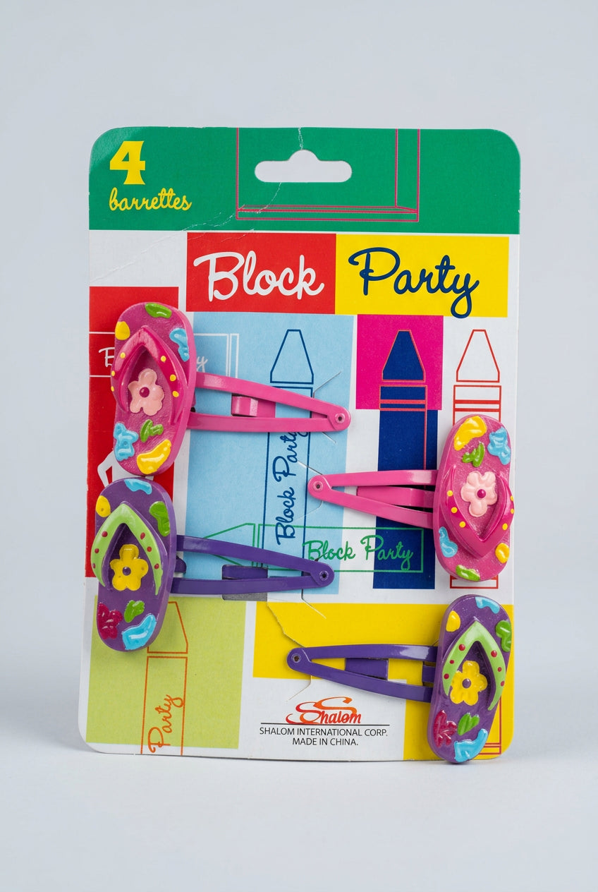 Hair Clips - by Block Party - Set of 4 - Purple & Pink - Flip Flops