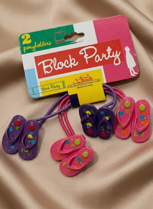 Hair Ties - by Block Party - Set of 2 - Purple & Pink - Flip Flops