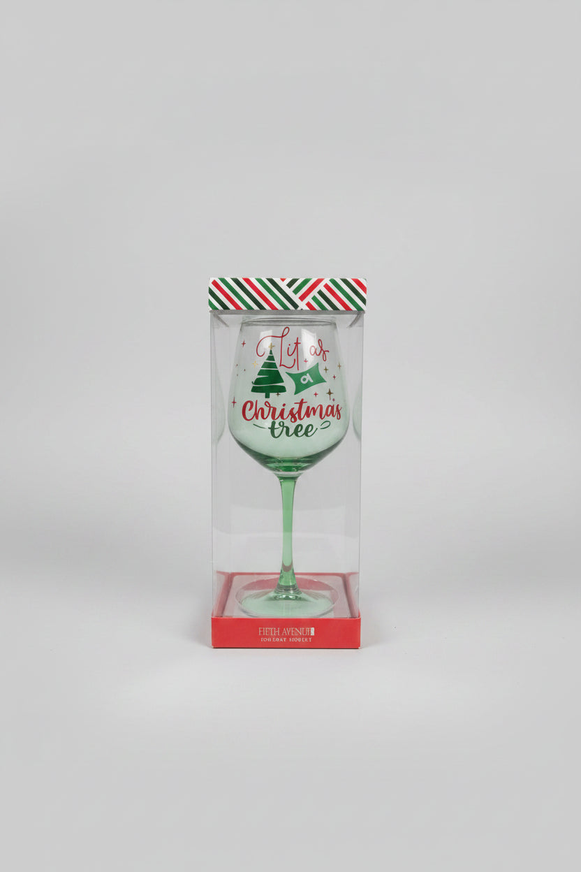 Holiday Goblet - 5th Avenue - "Lit As a Christmas Tree" - 15 Ounces