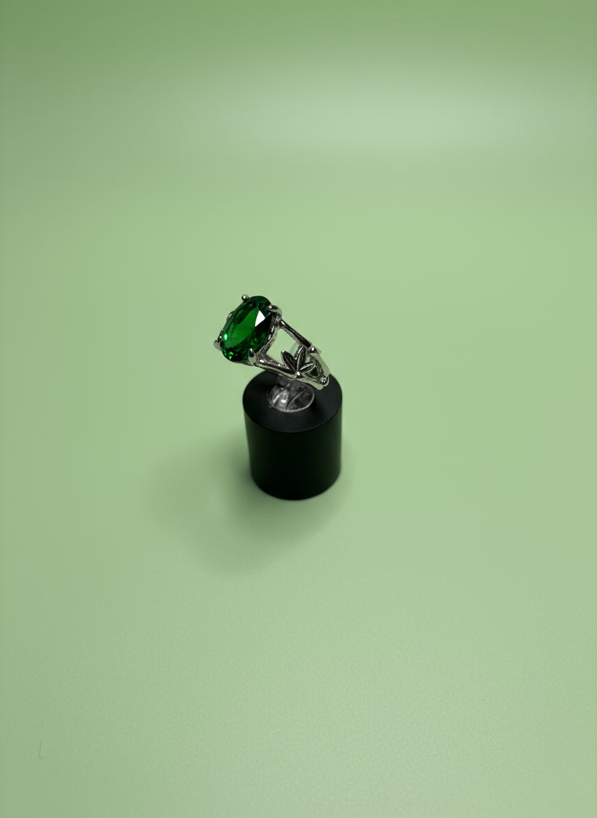 Ring - Size 7.5 -  Simulated Emerald