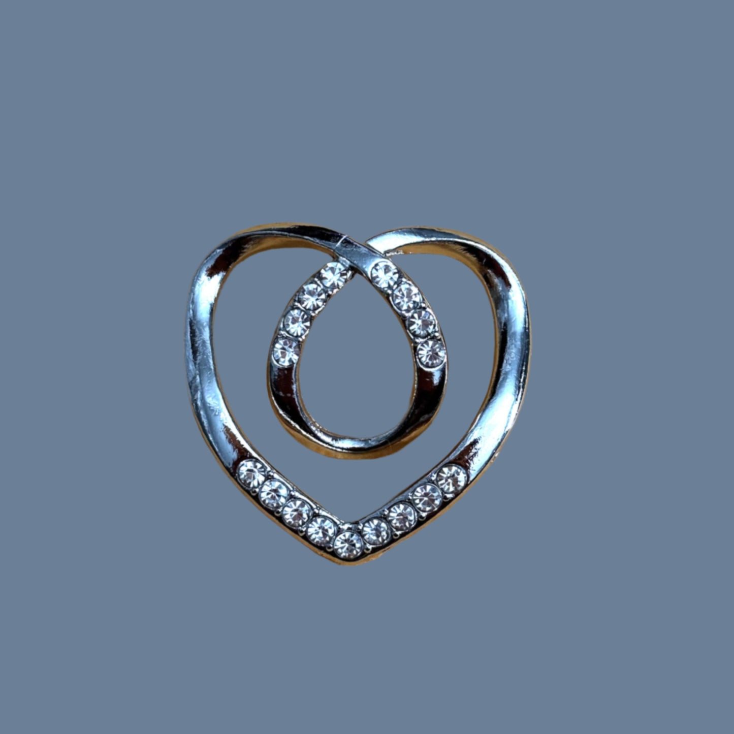 Scarf Buckle - Heart shaped with Rhinestone Accents