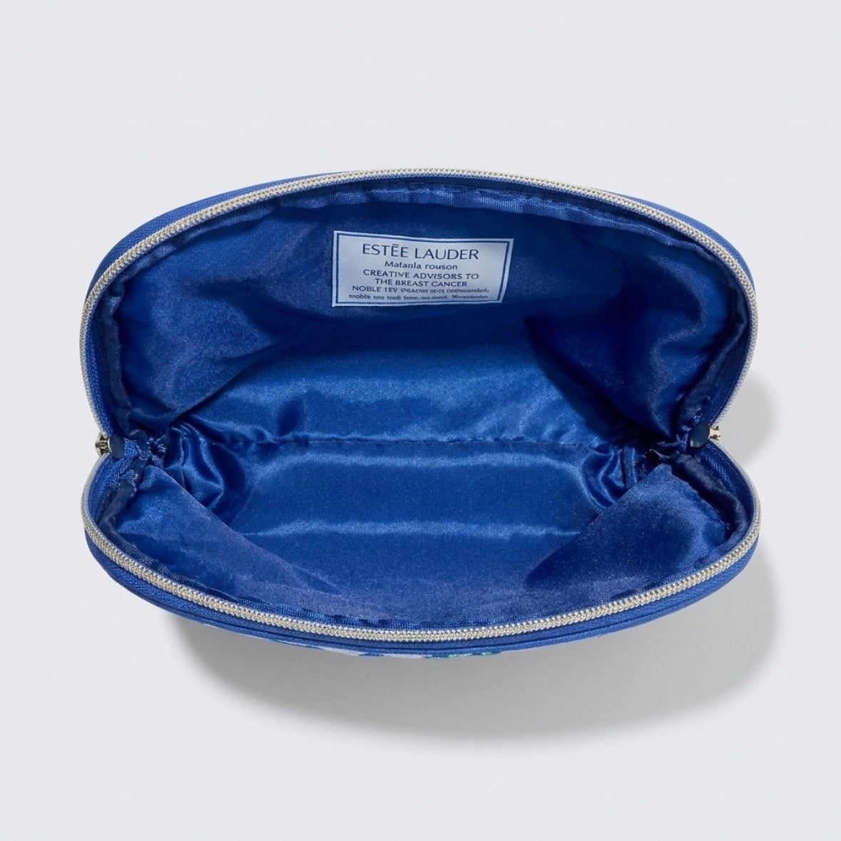 Cosmetic Bag - Estee Lauder - Blue Floral & Songbird - Chinese Inspired