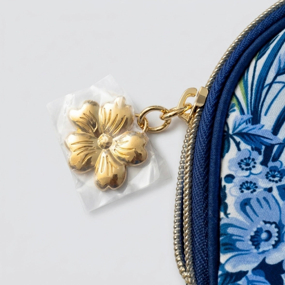 Cosmetic Bag - Estee Lauder - Blue Floral & Songbird - Chinese Inspired