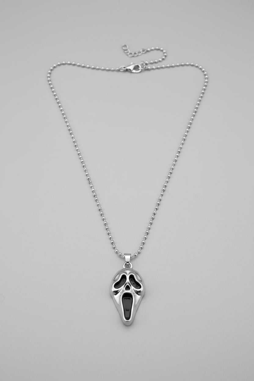 Necklace - Stainless Steel Hollow-Out Ghostface