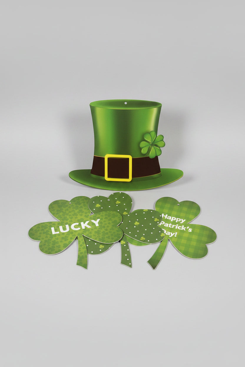 Decorations - Deluxe St Patrick's Day Green Shamrock Lucky Banner Clover Set
