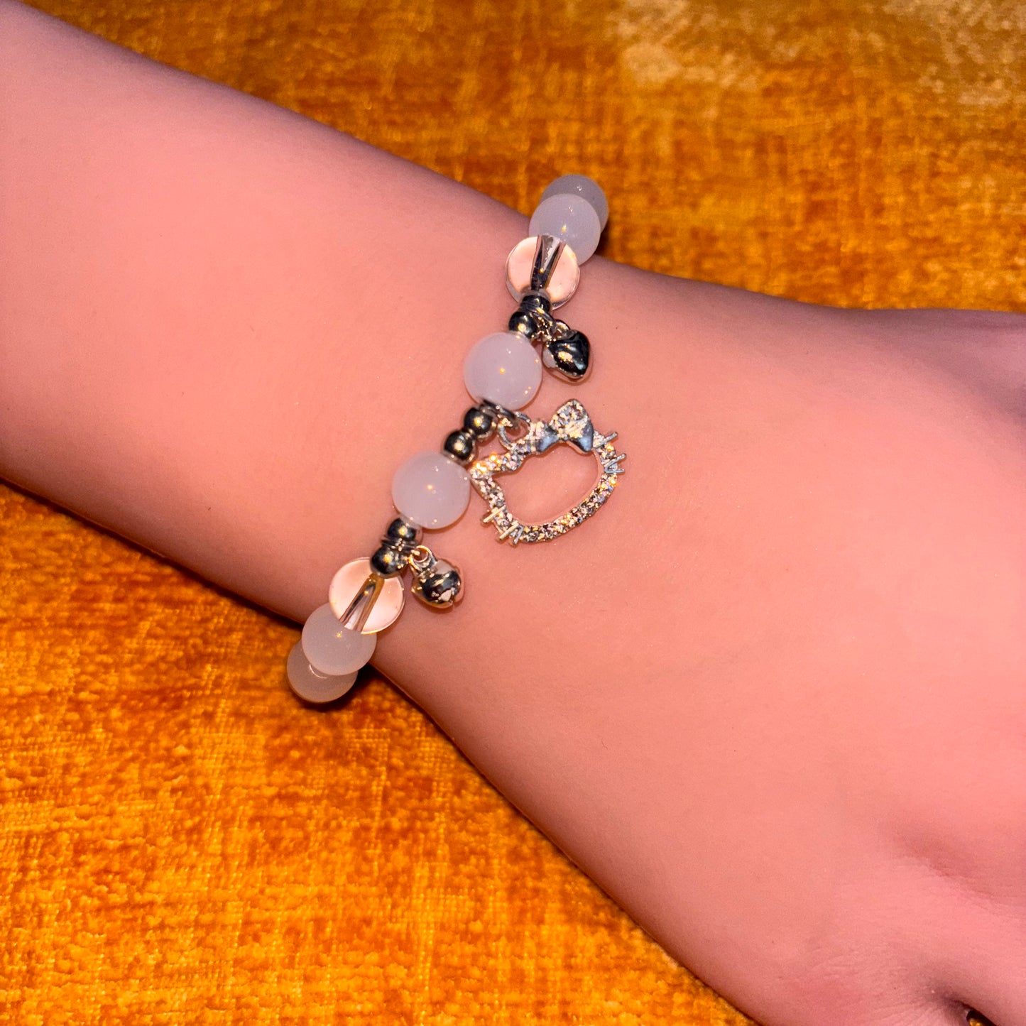 Bracelet - Hello Kitty - White Beaded