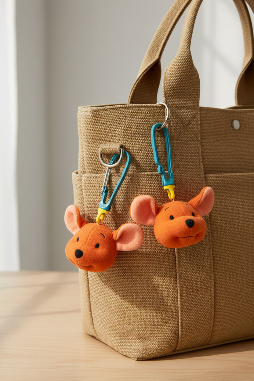 Keychain - Vintage - 1999 McDonald's - Winnie the Pooh "Roo" Plush - Bag Clip