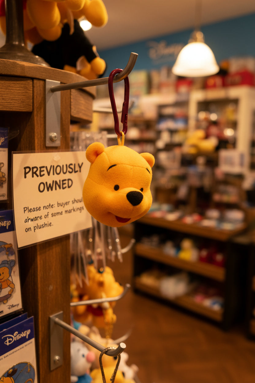 Keychain - Vintage - 1999 - Winnie the Pooh Plush - Bag Clip