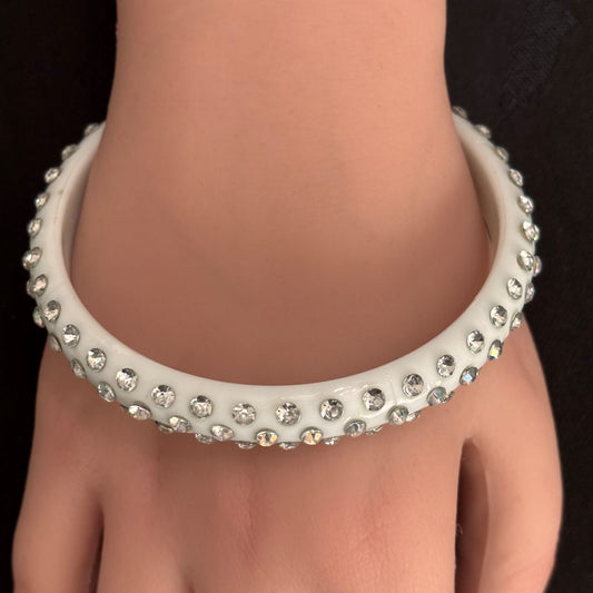 Bracelet - White Lucite Bangle