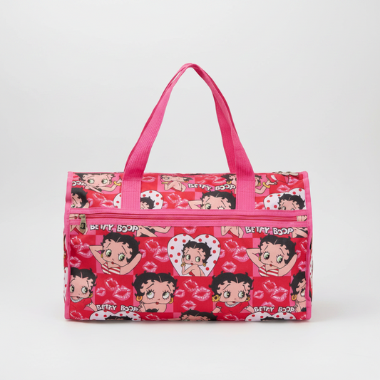 Duffle Bag - Betty Boop Print - Pink Canvas