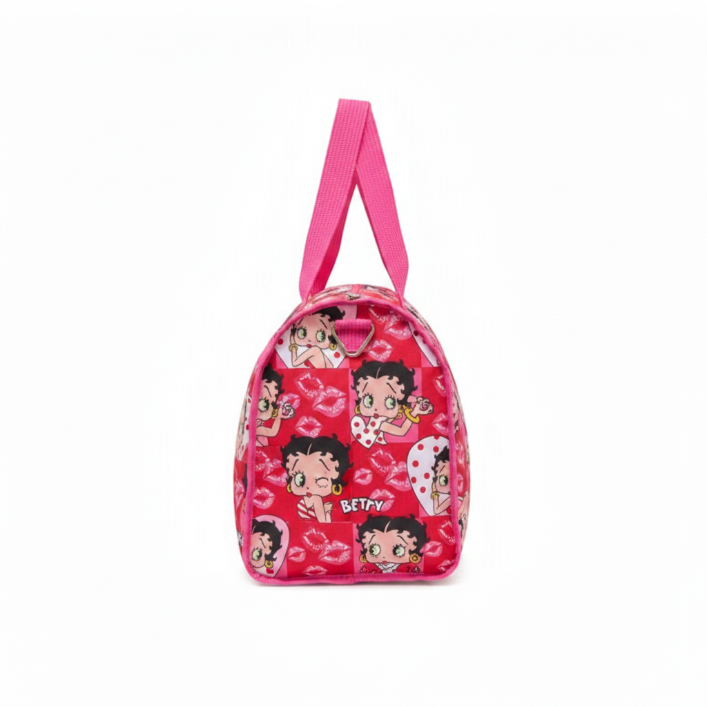Duffle Bag - Betty Boop Print - Pink Canvas
