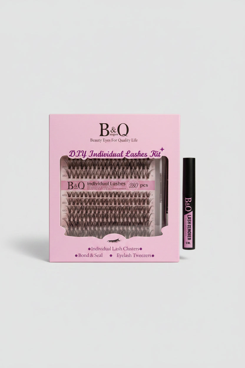 Individual Eyelash Kit - Lashes, Tweezers, Bond & Seal - Remover