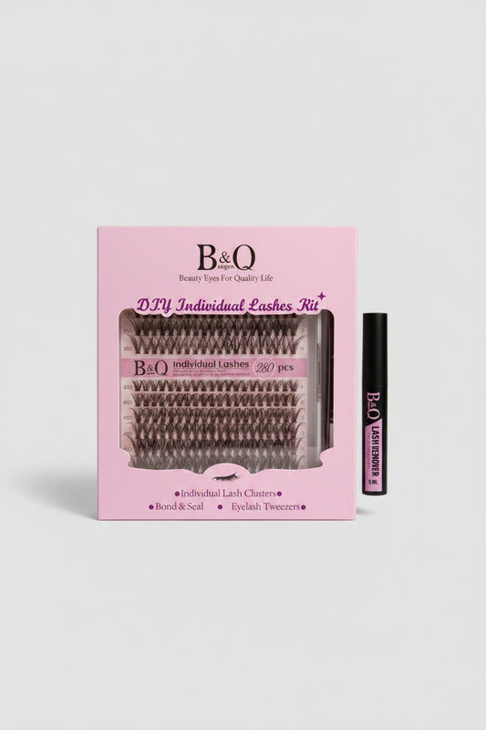 Individual Eyelash Kit - Lashes, Tweezers, Bond & Seal - Remover