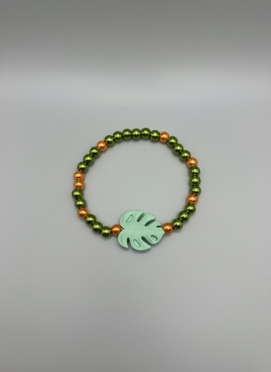 Handmade - Stretch Tropical Leaf Bracelet