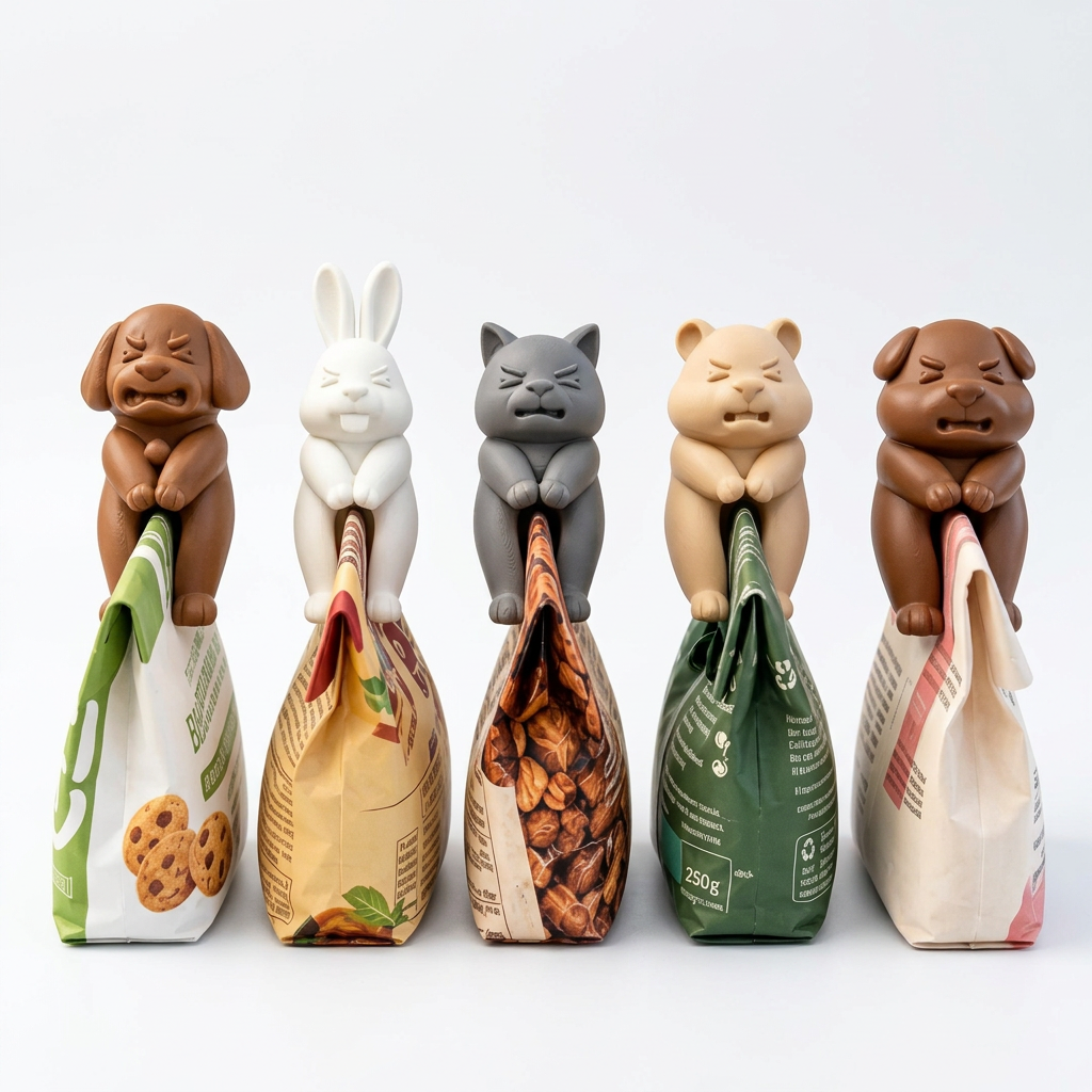 Back Clips - 3D - Cute Animal Figures - Set of 5