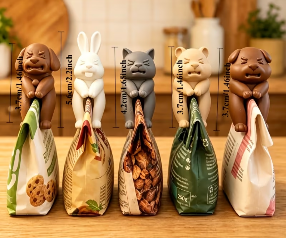 Back Clips - 3D - Cute Animal Figures - Set of 5
