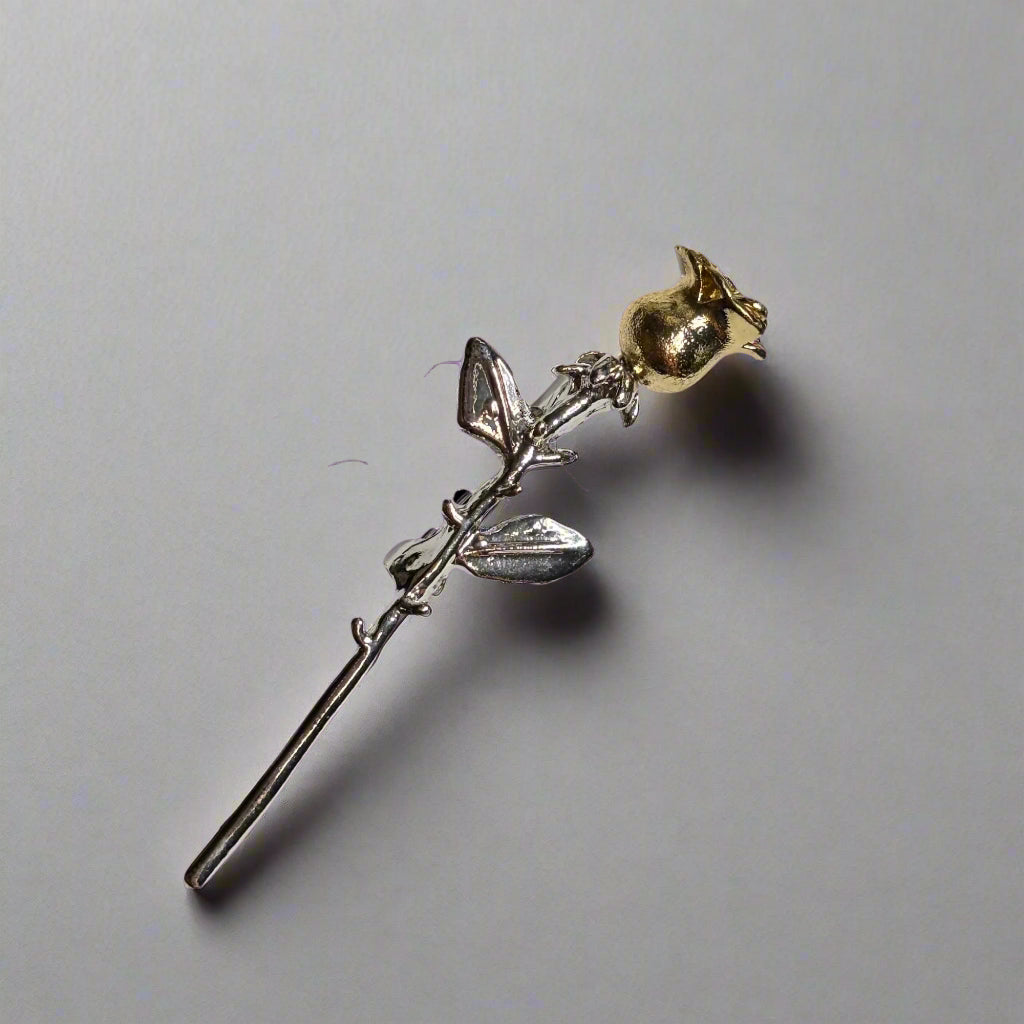 Brooch - Gold and Silver Rose