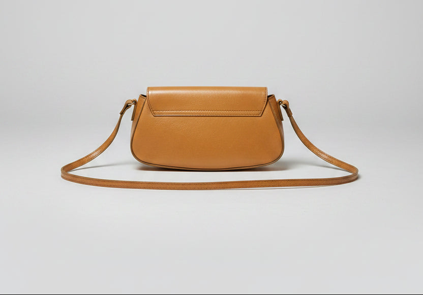 Handbag - Vintage - GUESS - Beige Leather Demi Shoulder Bag