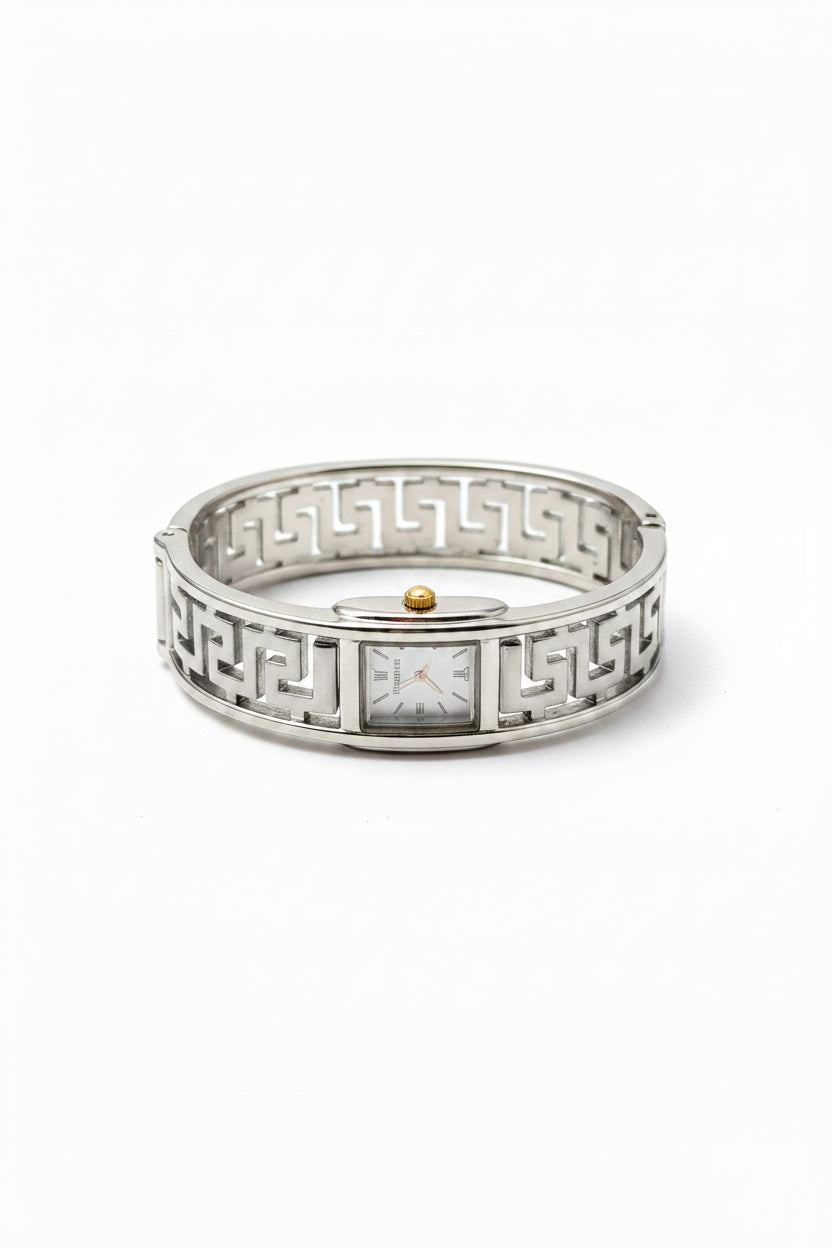 Watch - Vintage Harvé Benard Two-Tone Greek Key Bangle