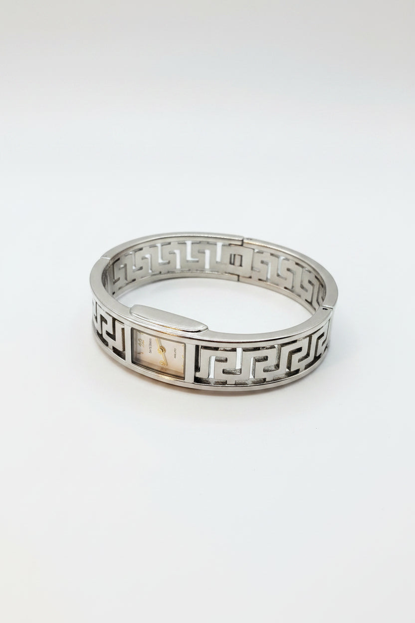 Watch - Vintage Harvé Benard Two-Tone Greek Key Bangle