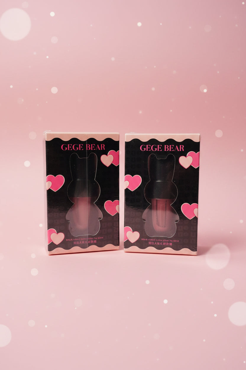Lip Gloss - GEGE BEAR - Black Rabbit Water Lip Glaze - White Jasmine Tea or Fruity Jelly