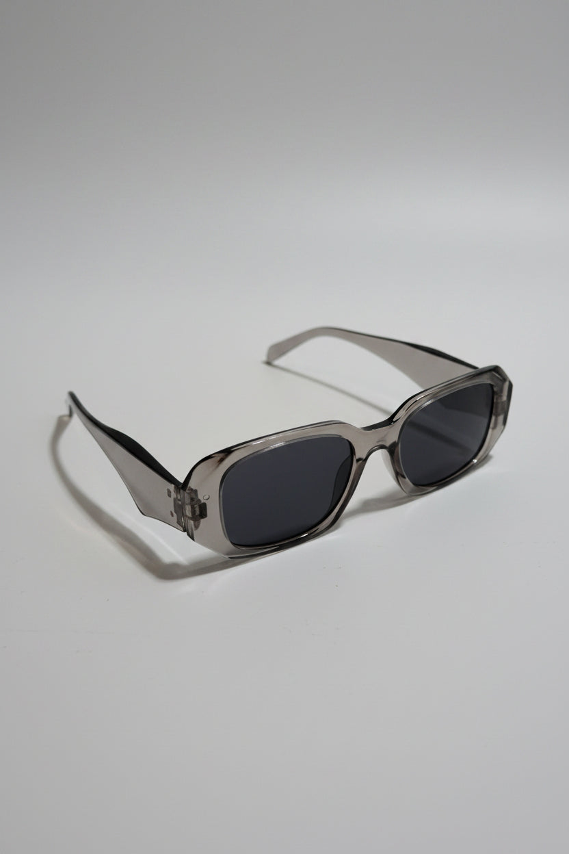 Sunglasses - Translucent Gray - Rectangular