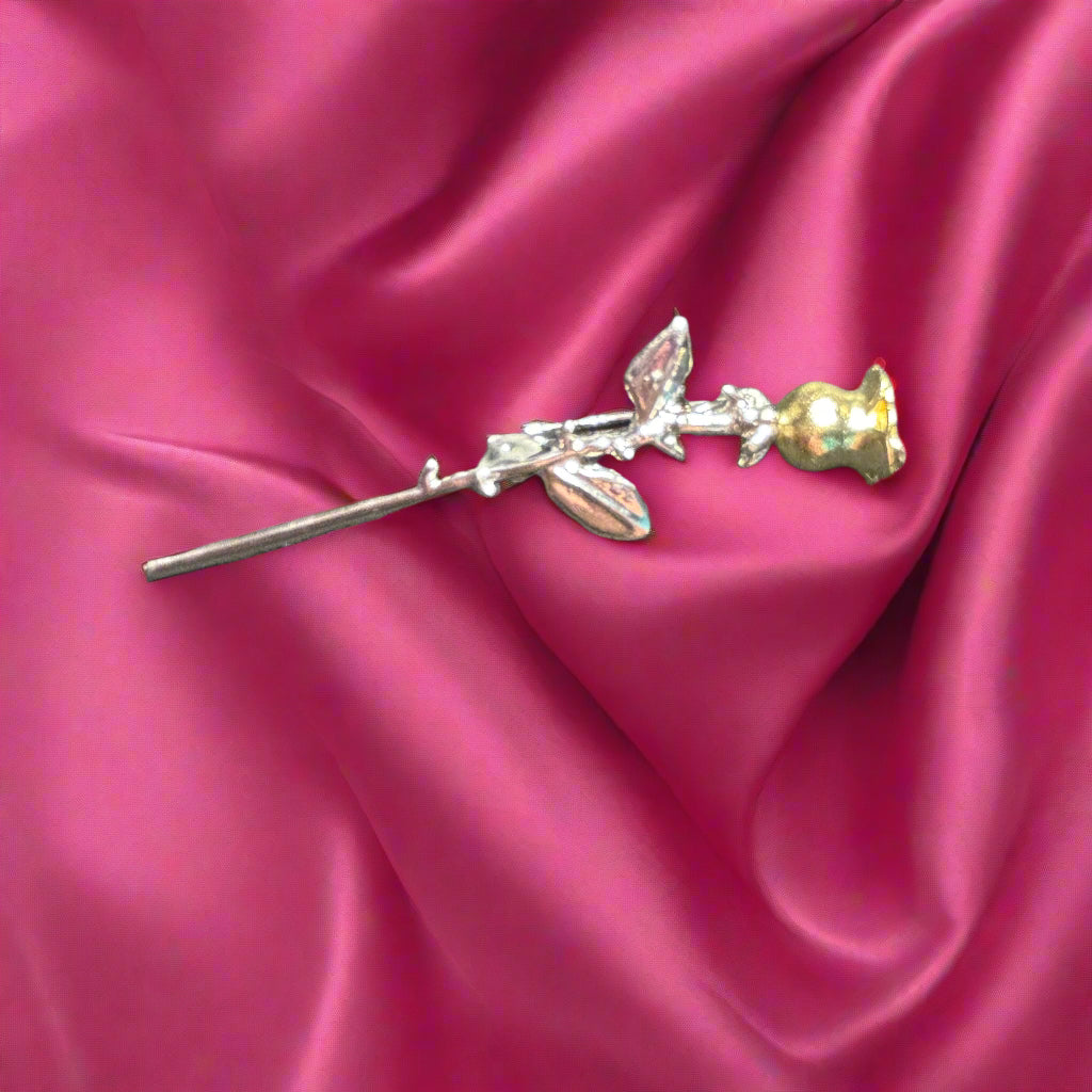 Brooch - Gold and Silver Rose