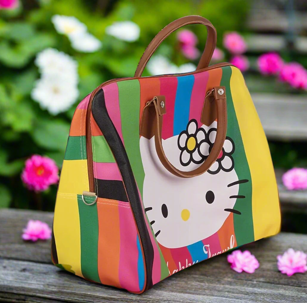 Travel Bag - Sanrio - Striped Hello Kitty
