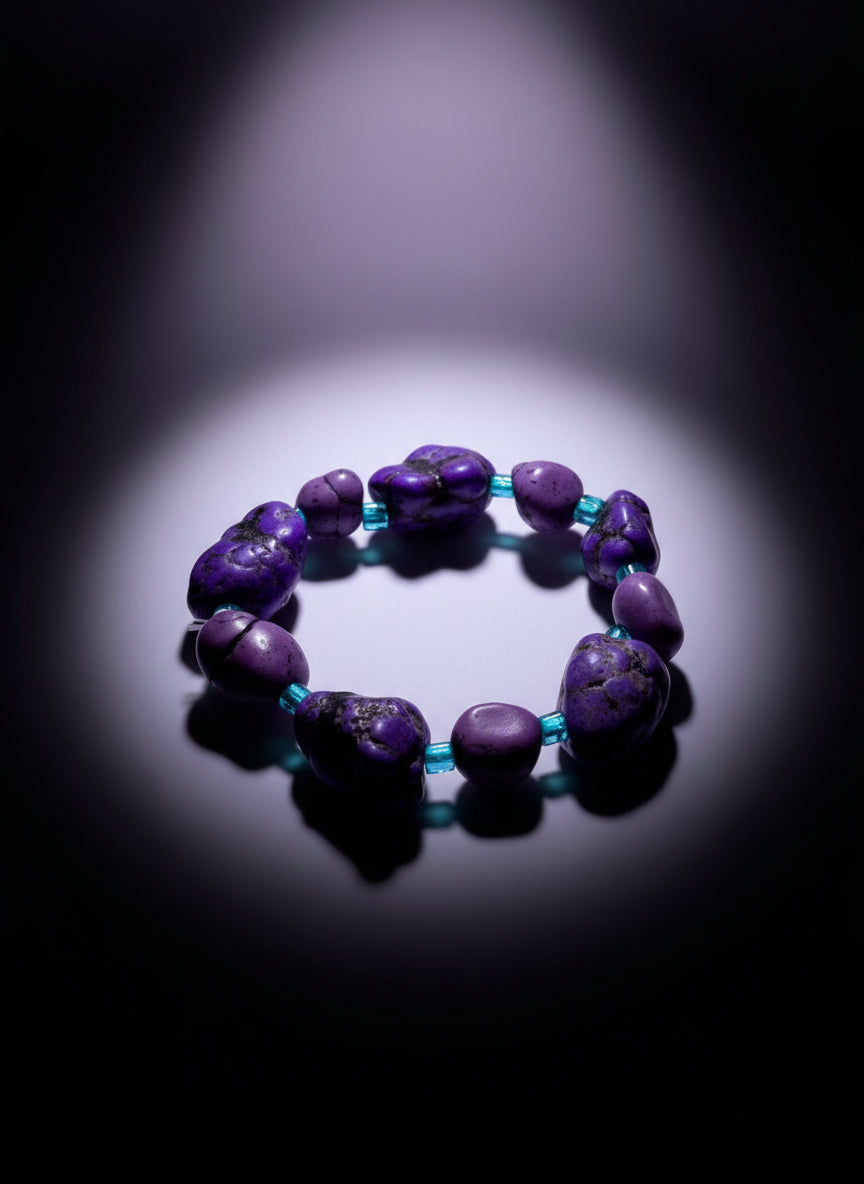 Handmade Magnesite Nugget Beaded Stretch Bracelet