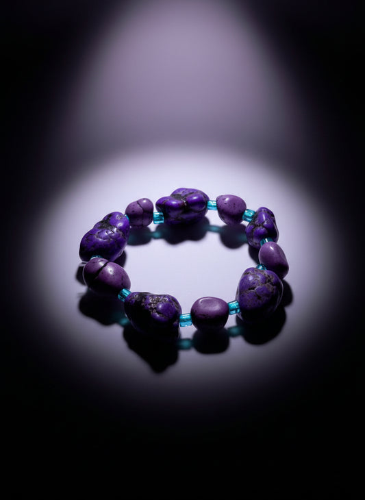 Handmade Magnesite Nugget Beaded Stretch Bracelet