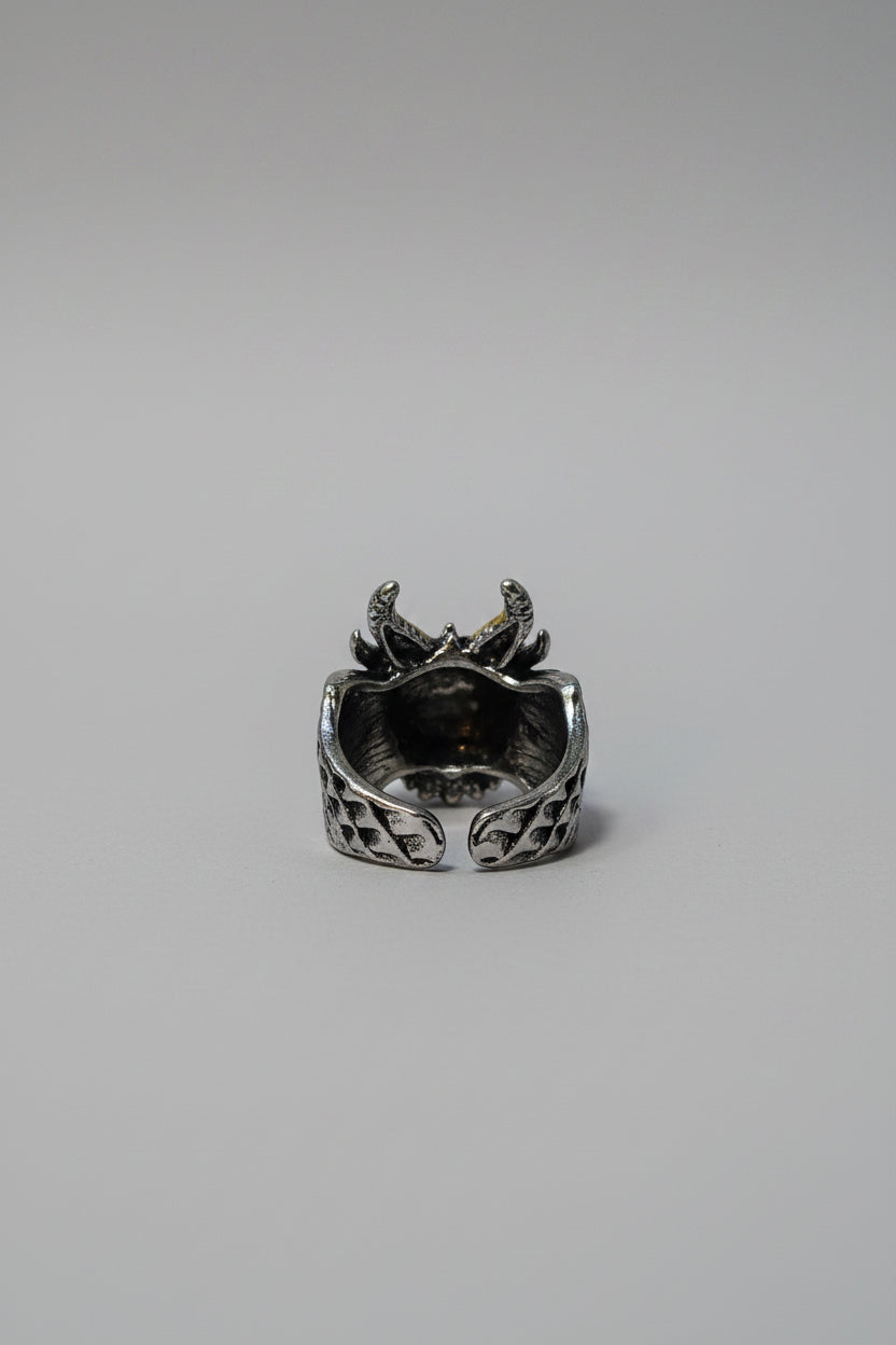 Ring - Dragon Head with Blue Enamel Eyes - Size 8