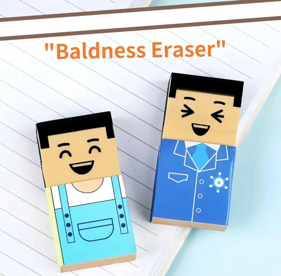 Erasers - Quirky Bald Man Novelty