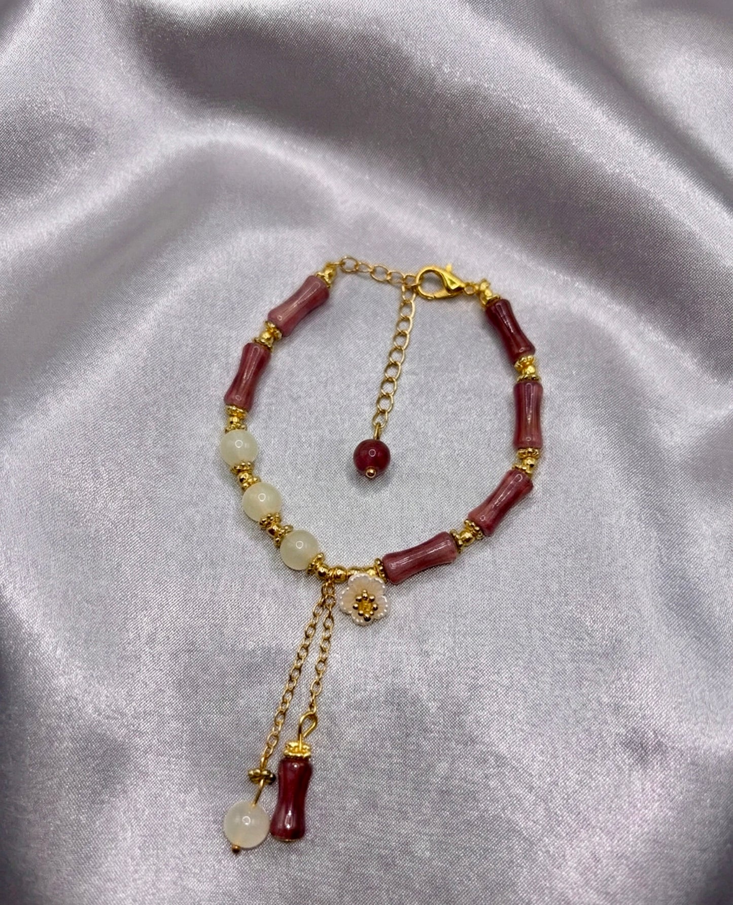 Bracelet - Floral Jade Vintage Style