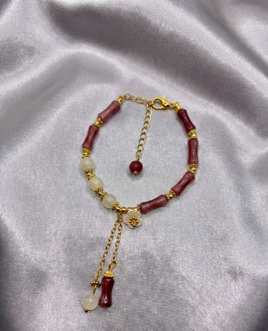 Bracelet - Floral Jade Vintage Style