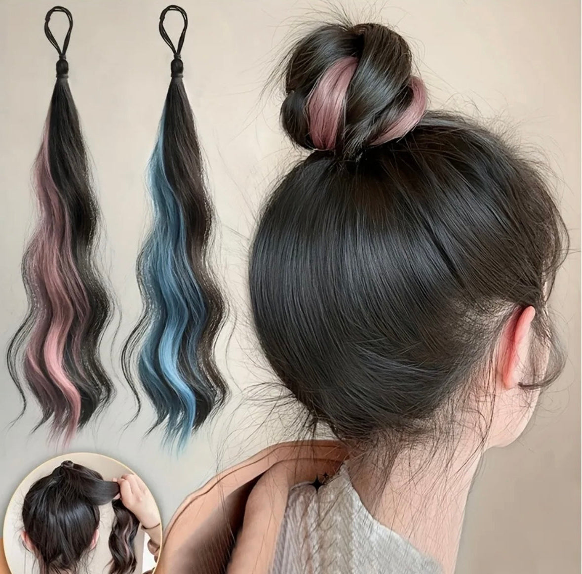 Ponytail Wig - Synthetic Hair - Self Winding Bun / Ponytail