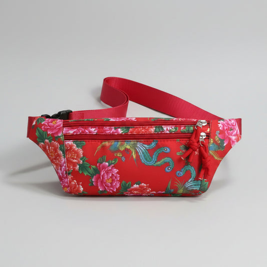 Fanny Pack - Belt Bag - Red Floral
