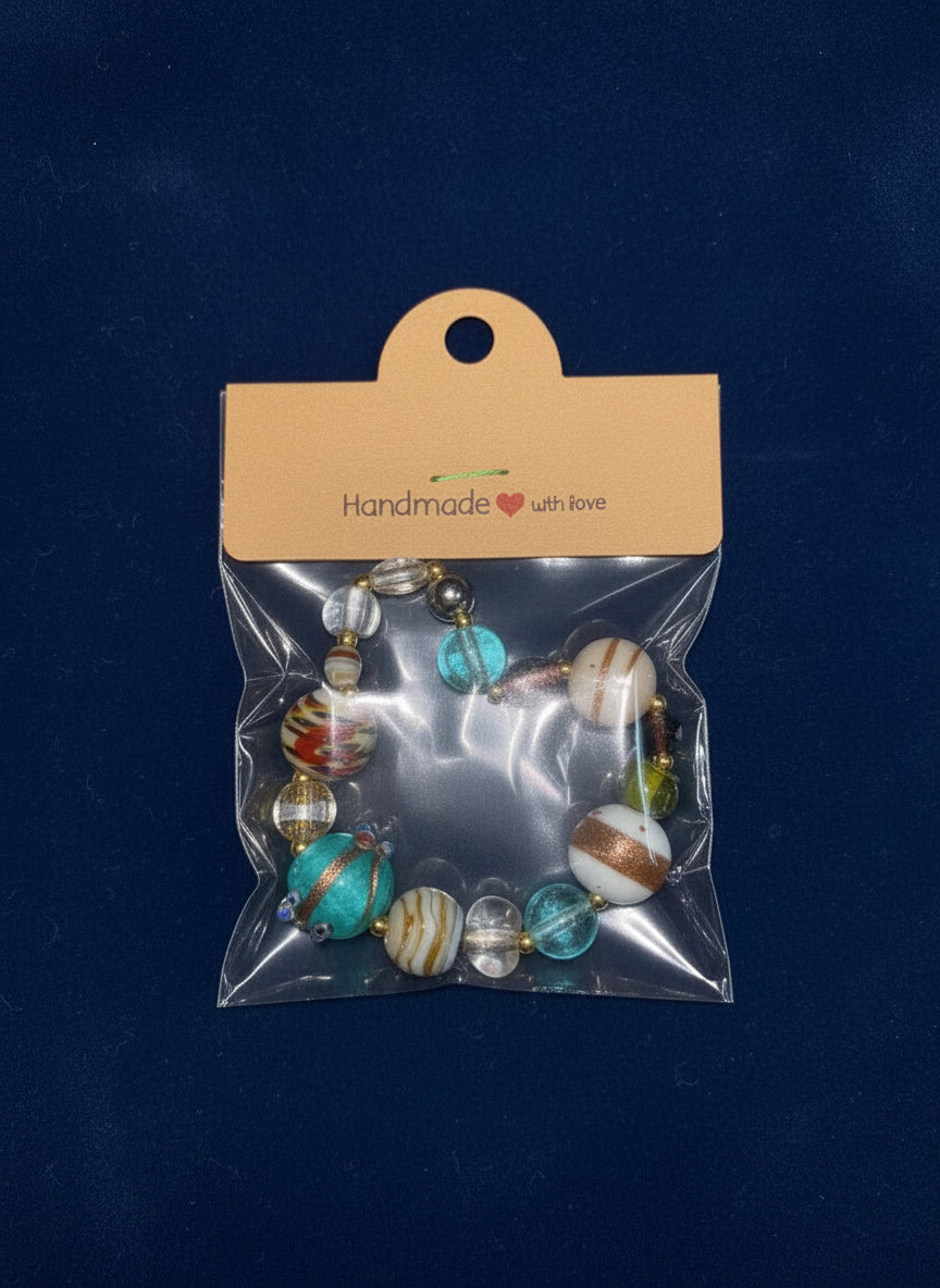 Handmade - Glass Beaded Elastic Bracelet