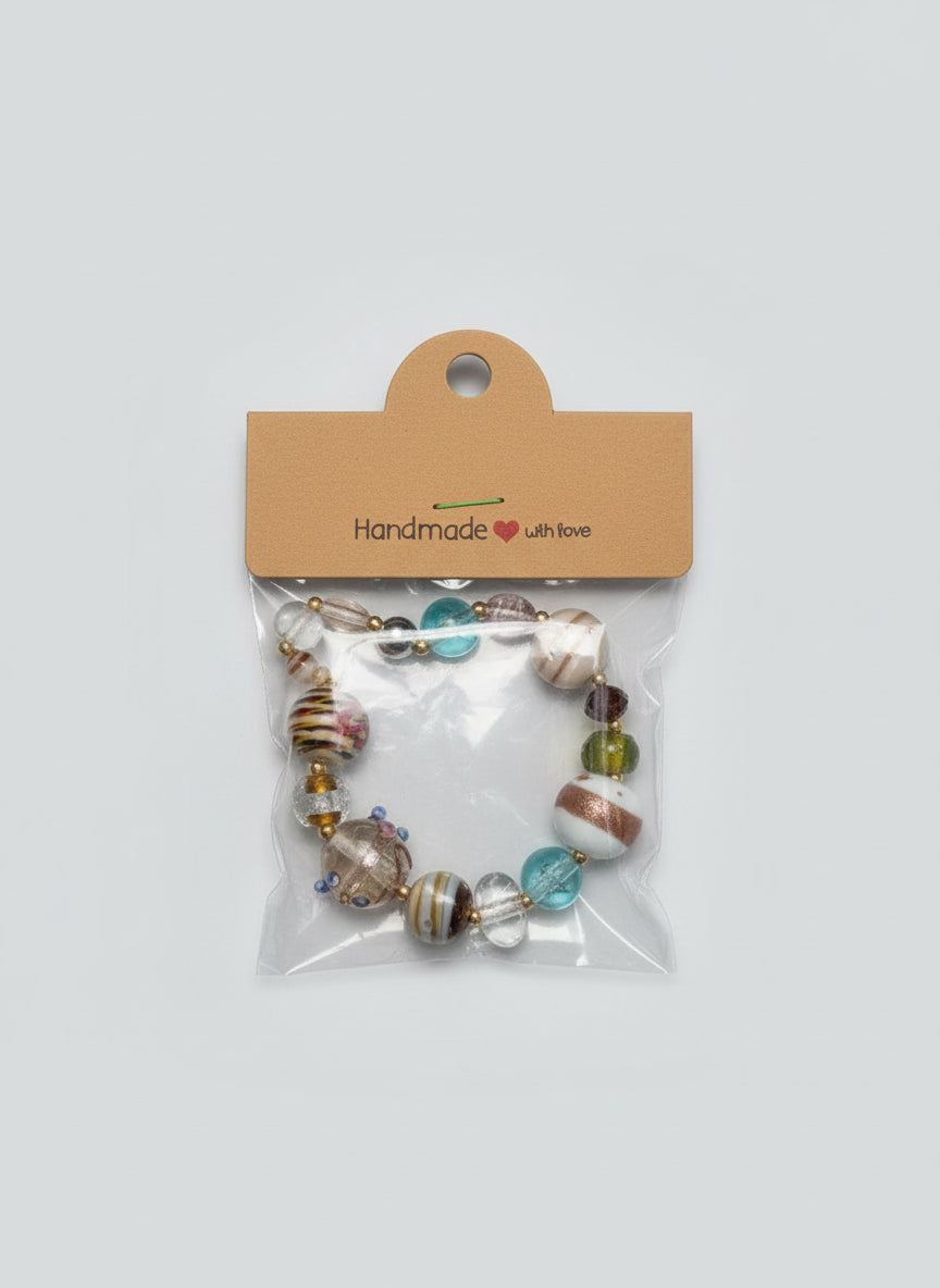 Handmade - Glass Beaded Elastic Bracelet