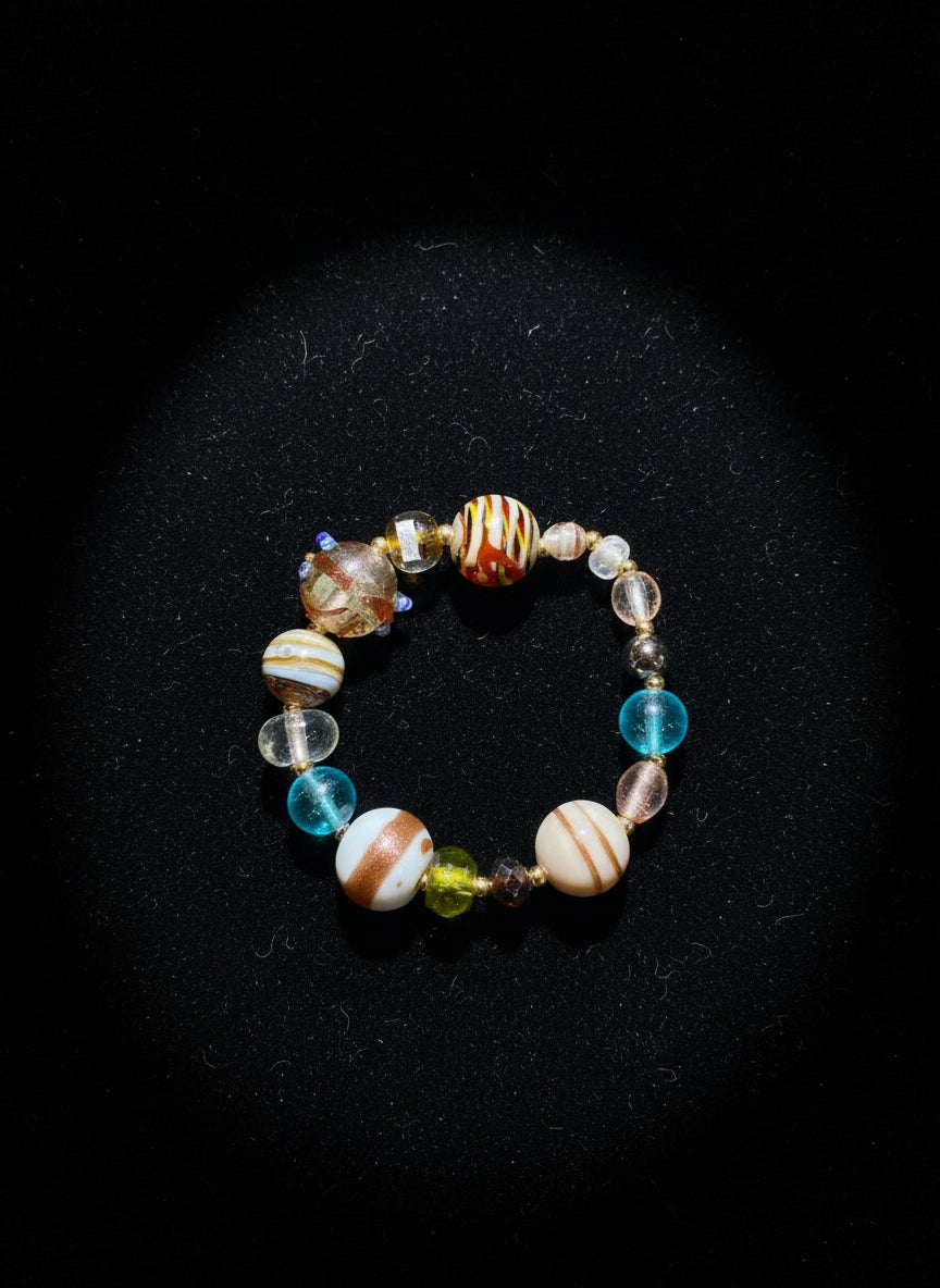 Handmade - Glass Beaded Elastic Bracelet