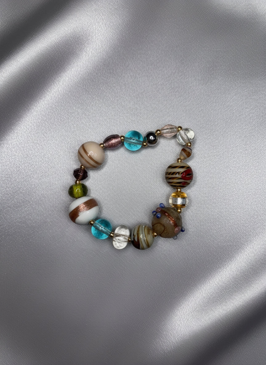 Handmade - Glass Beaded Elastic Bracelet